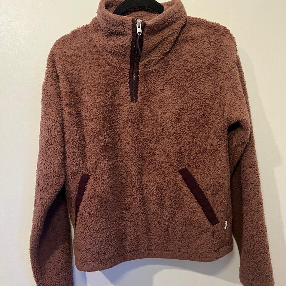 The North Face Women's Medium Sherpa Fleece 1/4 Zip Jacket Mauve Pink Pullover
